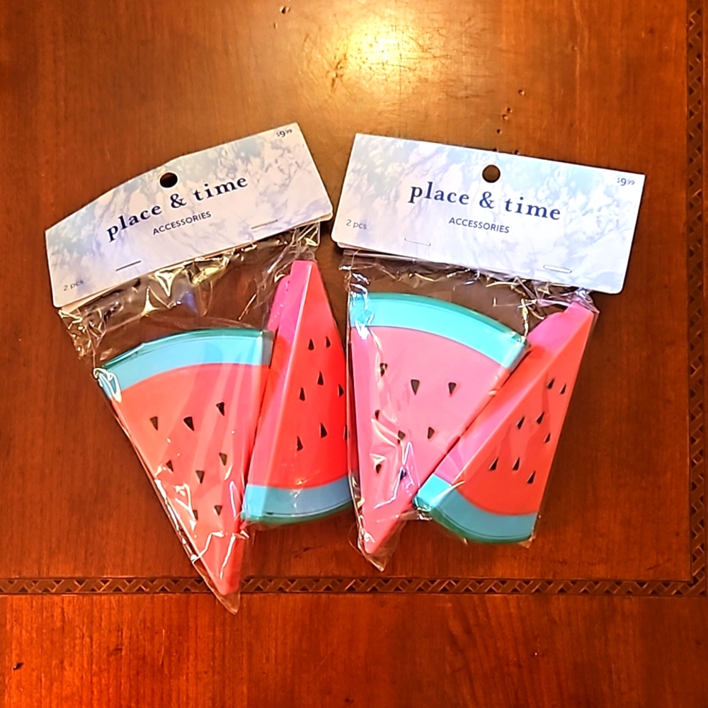 Watermelon Slice Beach Towel Chair Clips NWT